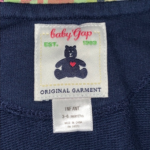 Baby Gap vintage navy zip up sweater Sz 3-6 mo. - Picture 4 of 4